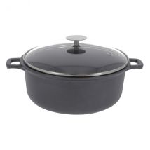 Coquelle pour cuisson mijotée De Buyer Choc Extrême en fonte d'aluminium avec couvercle en verre - Couteaux du Chef - Couteaux du Chef