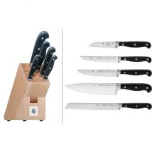 Bloc avec 5 couteaux de cuisine rivetés WMF Spitzenklasse Plus lames forgées en inox - Couteaux du Chef