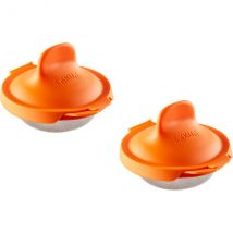 Lot 2 pocheuses à œufs Lékué inox et silicone Platinum - Couteaux du Chef - Couteaux du Chef