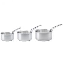 Lot de 3 casseroles De Buyer Alchimy en acier inox 18/10 3 plis - Couteaux du Chef - Couteaux du Chef