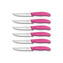 6 Couteaux à steak Victorinox 12cm rose - Couteaux du Chef