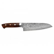 Couteau japonais modèle Santoku Takeshi Saji R2 Damas Mosaïque 17,5cm - Couteaux du Chef - Couteaux du Chef