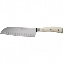 Couteau santoku forgé gamme Classic Ikon blanc Wüsthof lame alvéolée 17cm - Couteaux du Chef - Couteaux du Chef