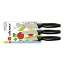 3 couteaux à légumes gamme Colors de Wusthof manches noirs - Couteaux du Chef