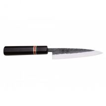 Couteau Yuzo Black japonais universel 13,5cm acier SLD martelé - Couteaux du Chef