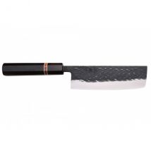 Couteau Yuzo Black japonais nakiri 16,5cm acier SLD martelé - Couteaux du Chef