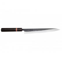 Couteau Yuzo Black sujihiki 24cm acier SLD martelé - Couteaux du Chef - Couteaux du Chef