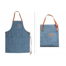 Tablier Wusaki en toile bleu charbon taille unique - Couteaux du Chef - Couteaux du Chef