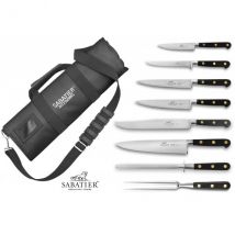 Trousse de cuisinier 6 couteaux + 1 fusil et 1 fourchette Sabatier Chef - Produit en exclusivité - Couteaux du Chef