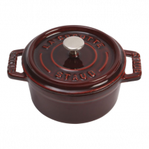 Mini cocotte de cuisson ronde fonte Staub rouge grenadine - Couteaux du Chef - Couteaux du Chef