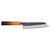 Couteau Yuzo Black AS japonais bunka 17cm manche chêne brûlé - Couteaux du Chef