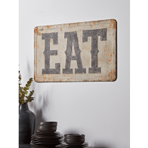 Distressed Metal Eat Sign
