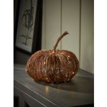 Faux Rattan Light Up Pumpkin - Large