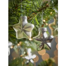Twelve Miniature Star Glass Baubles