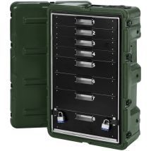 Caisse Médicale 8 tiroirs aluminium, verte