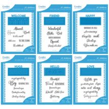 Creative Craft Products A2 Additions Word Panel & Sentiments Die & Stamp Bundle