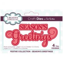 Creative Expressions Sue Wilson Die Set Festive Season's Greetings | Set of 4