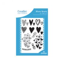 Creative Craft Products A6 Clear Stamp Set Rotating Warm Hearts | Set of 15
