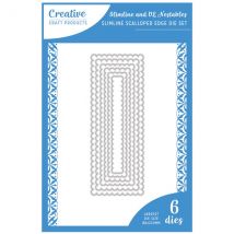 Creative Craft Products Slimline Nesting Die Set Super Size Scalloped Edge Rectangles | Set of 6