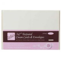 Anita's 5in x 7in Card Blanks & Envelopes Textured Cream 240gsm | Set of 20
