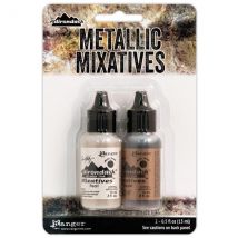 Ranger Tim Holtz Alcohol Ink Set Metallic Mixative Pearl & Copper | Set of 2