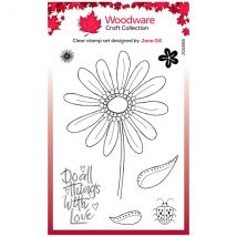 Woodware 4in x 6in Clear Stamp Set Petal Doodles With Love by Jane Gill | Set of 7