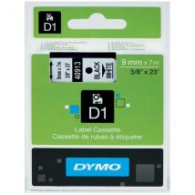 Dymo Self Adhesive D1 Label Tape Black on White | 9mm x 7m