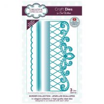 Creative Expressions Sue Wilson Craft Die Set Jewelled Scalloped Border | Set of 3