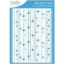 Creative Craft Products 3D Embossing Folder Barcode and Stars | 5in x 7in