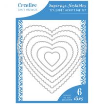 Creative Craft Products Large Nesting Die Set Super Size Scalloped Edge Hearts | Set of 6