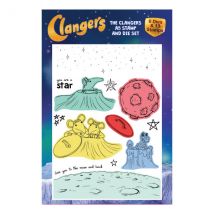 The Clangers A5 Clear Stamp & Outline Die Set Moon Scenes | 19 Dies