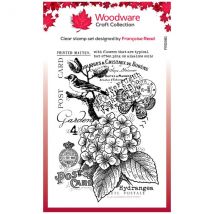 Woodware 4in x 6in Clear Stamp Singles Hydrangea Collage by Francoise Read