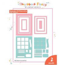 Frugal Crafter by Lindsay Weirich Stencil Set Sketchbook Floozy Grid and Journaling | Set of 2