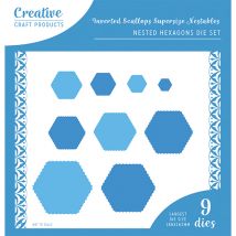 Creative Craft Products Large Nesting Die Set Super Size Inverted Scalloped Hexagons | Set of 9