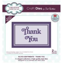 Creative Expressions Sue Wilson Craft Die Set Sentiments Thank You | Set of 2