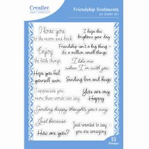 Creative Craft Products A5 Clear Stamp Set Friendship Sentiments | Set of 13