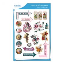 Creative Craft Products A5 Sticker Pack Alice In Wonderland | 4 Sheets