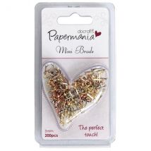 Papermania Mini Brads Metallics Assorted Gloss | Pack of 200