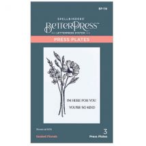 Spellbinders Betterpress Letterpress Plate Pressed Posies Sealed Florals | Set of 3