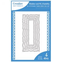 Creative Craft Products DL Nesting Die Set Super Size Torn Edge Rectangles | Set of 4