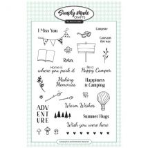 Simply Made Crafts A5 Stamp Set Camping Fun & Sentiments Set of 29 A Very British Summer Collection