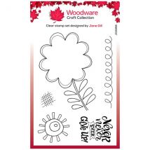 Woodware 4in x 6in Clear Stamp Set Petal Doodles Never Give Up by Jane Gill | Set of 5