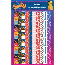 Sooty & Co. A5 Washi Tape Sticker Sheets Borders & Characters | 4 Sheets