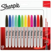 Sharpie Pen Markers Permanent Fine Point Assorted Colours | Set of 12