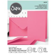 Sizzix Surfacez A6 Card & Envelope Pack Pink Fizz | Pack of 10