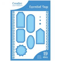 Creative Craft Products Die Set Tags Set of 19 | Essential Tags, Banners & Labels Collection