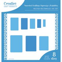 Creative Craft Products Large Nesting Die Set Super Size Inverted Scalloped Rectangles | Set of 7