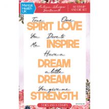 Mental Health UK A6 Stamp & Die Set Autumn Whisper Sentiments | Set of 13