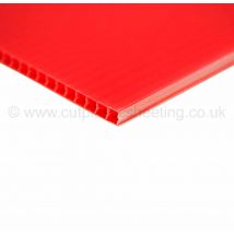 Red Correx Fluted Polypropylene Sheet 2440mm x 1220mm - 4.0 mm - Red - Standard Size