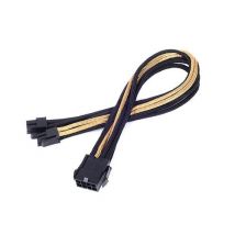 Silverstone Cable tressé 8-Pin EPS/ATX 4+4-Pin 300mm GOLD/BK